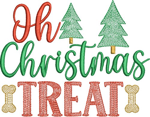Oh Christmas Treat Machine Embroidery Design