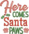 Picture of Here Comes Santa Paws Machine Embroidery Design