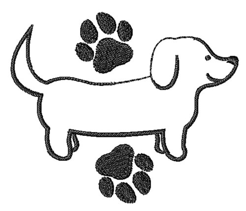 Dog Paw Prints Machine Embroidery Design