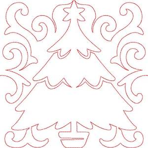 Picture of Christmas Tree Block Machine Embroidery Design