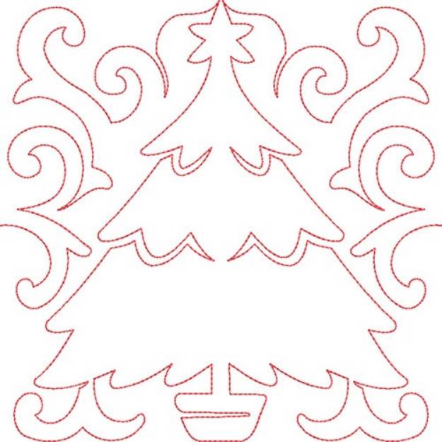 Picture of Christmas Tree Block Machine Embroidery Design
