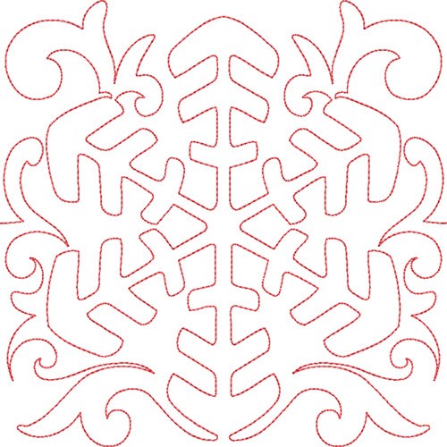 Snowflake Block Machine Embroidery Design