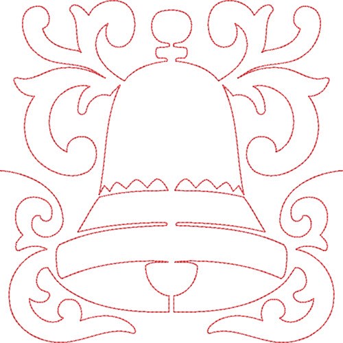 Holiday Bell Block Machine Embroidery Design