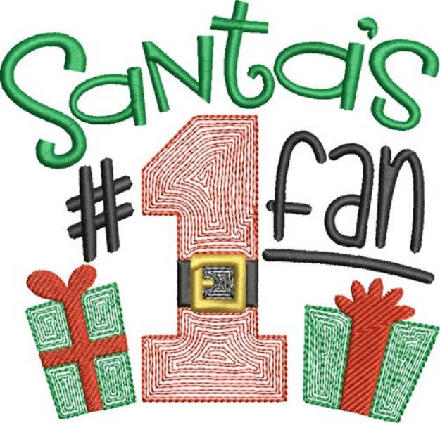 Picture of Santas  #1 Fan Machine Embroidery Design