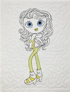 Picture of ITH Mylar Girl Machine Embroidery Design