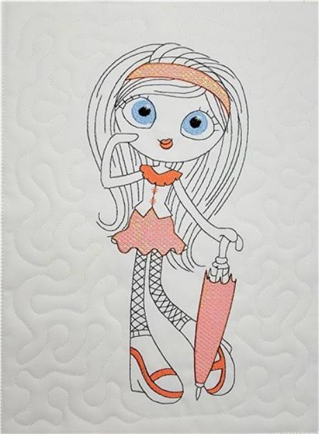 Picture of ITH Mylar Diva Girl Machine Embroidery Design