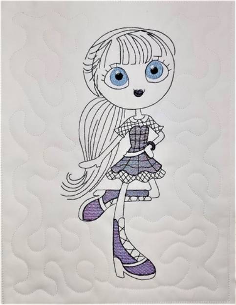 Picture of ITH Mylar Girl Diva Machine Embroidery Design