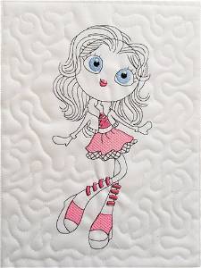 Picture of ITH Mylar Pink Girl Machine Embroidery Design