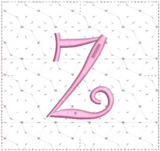 Picture of Curly Alphabet Quilt Block Z Machine Embroidery Design