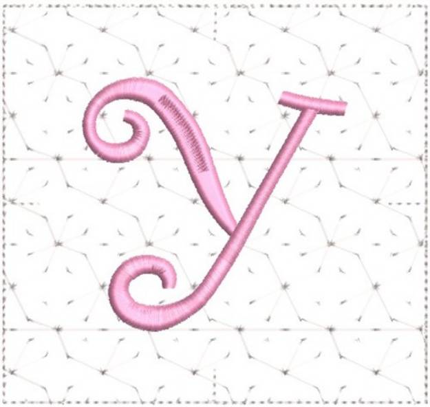 Picture of Curly Alphabet Quilt Block Y Machine Embroidery Design