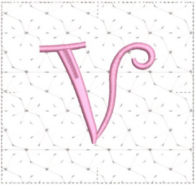 Picture of Curly Alphabet Quilt Block V Machine Embroidery Design