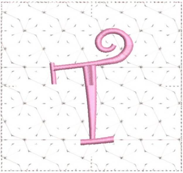Picture of Curly Alphabet Quilt Block T Machine Embroidery Design
