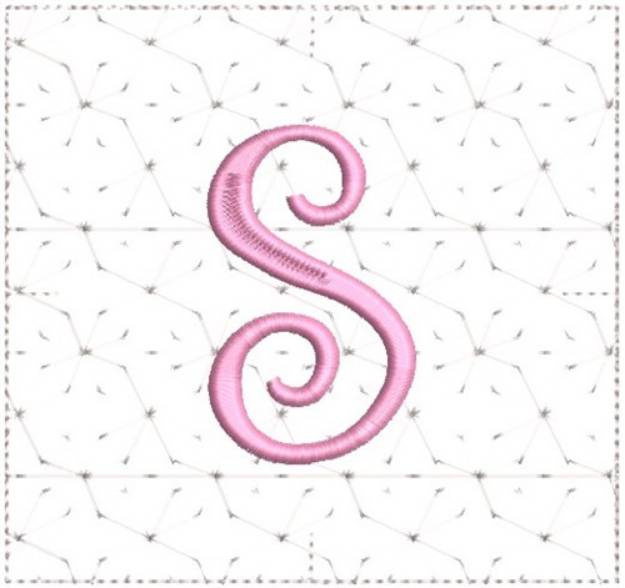 Picture of Curly Alphabet Quilt Block S Machine Embroidery Design