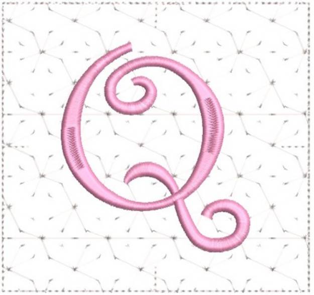 Picture of Curly Alphabet Quilt Block Q