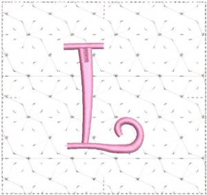 Picture of Curly Alphabet Quilt Block L Machine Embroidery Design