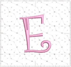 Picture of Curly Alphabet Quilt Block E Machine Embroidery Design