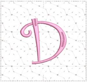Picture of Curly Alphabet Quilt Block D Machine Embroidery Design