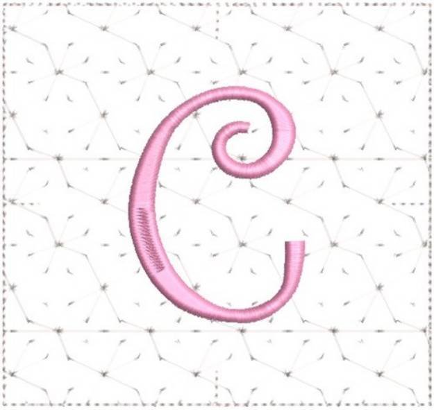 Picture of Curly Alphabet Quilt Block C Machine Embroidery Design