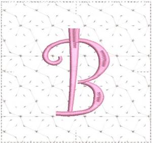 Picture of Curly Alphabet Quilt Block B Machine Embroidery Design