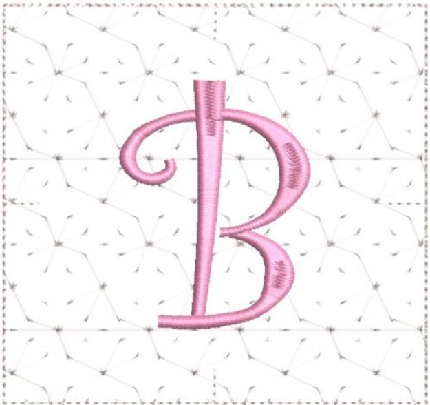 Picture of Curly Alphabet Quilt Block B Machine Embroidery Design