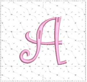 Picture of Curly Alphabet Quilt Block A Machine Embroidery Design