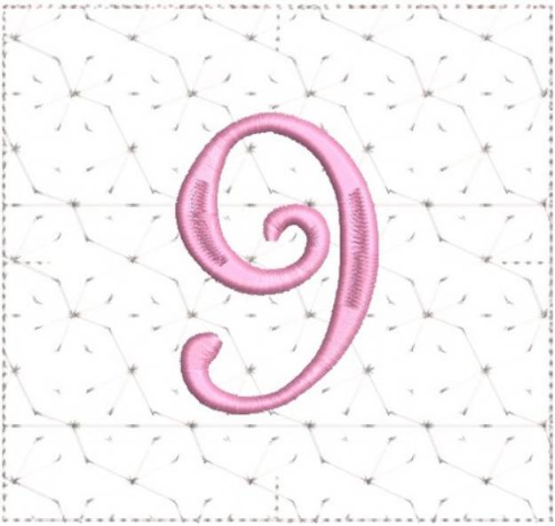 Picture of Curly Alphabet Quilt Block 9 Machine Embroidery Design