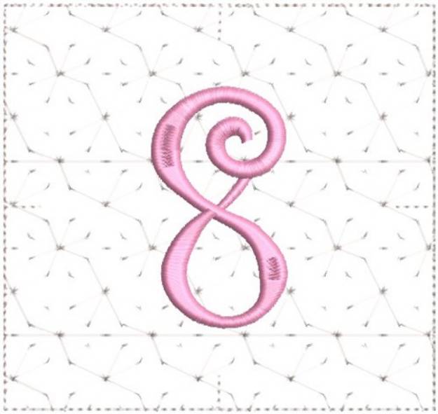 Picture of Curly Alphabet Quilt Block 8 Machine Embroidery Design
