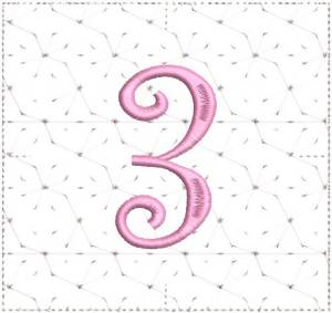 Picture of Curly Alphabet Quilt Block 3 Machine Embroidery Design