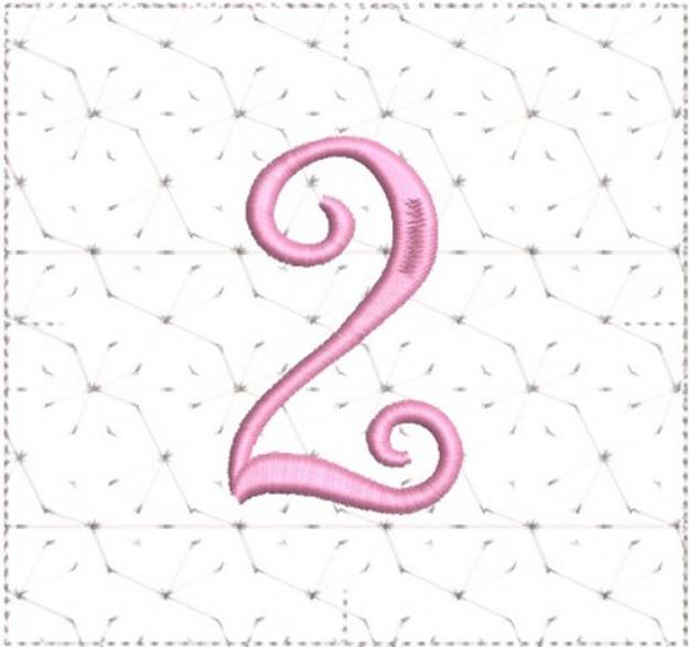 Picture of Curly Alphabet Quilt Block 2 Machine Embroidery Design