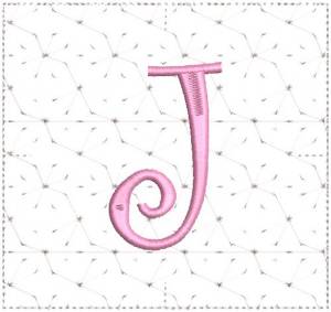 Picture of Curly Alphabet Quilt Block J Machine Embroidery Design