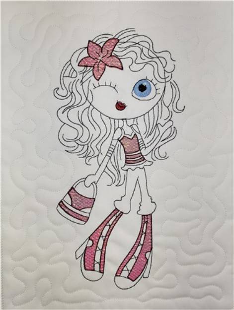 Picture of ITH Mylar Diva Wink Machine Embroidery Design