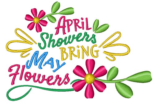 April Showers Machine Embroidery Design