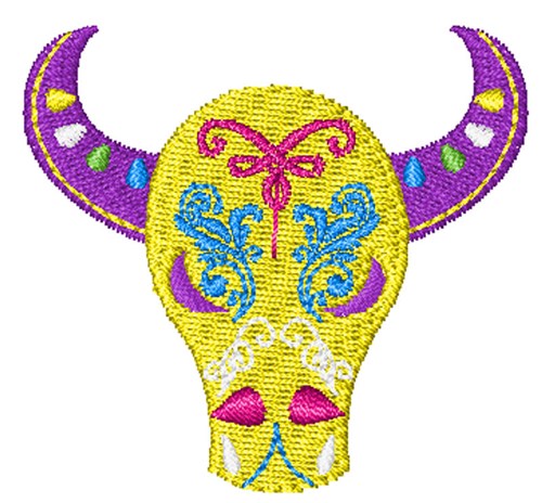 Bull Skull Machine Embroidery Design