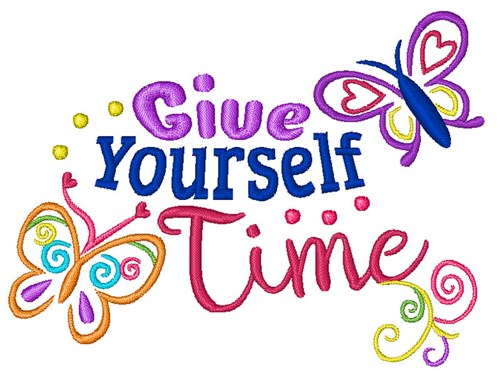 Give Yourself Time Machine Embroidery Design