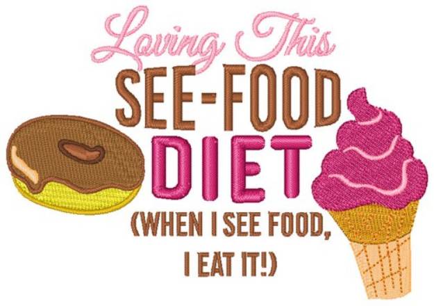 Picture of See Food Diet Machine Embroidery Design