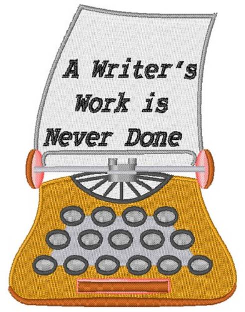Picture of A Writers Work Machine Embroidery Design