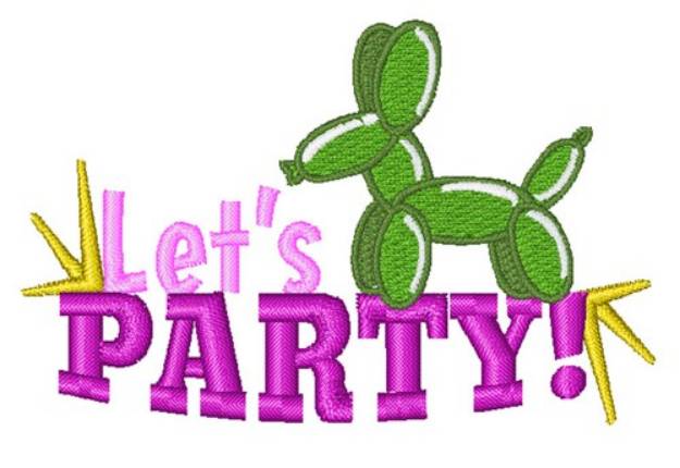 Picture of Lets Party Balloon Dog Machine Embroidery Design