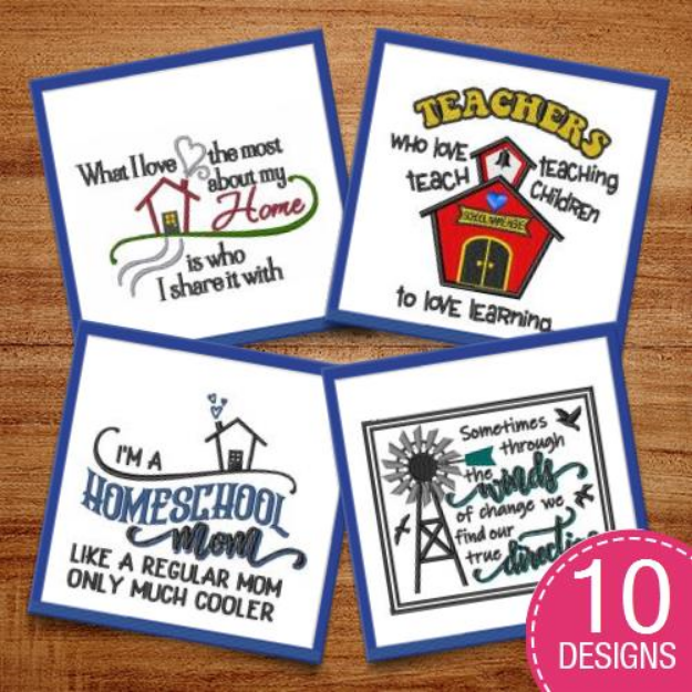 Picture of Building Scenes & Sayings Embroidery Design Pack