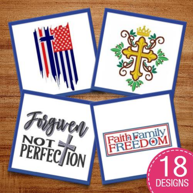 Picture of Forgiven Not Perfection Embroidery Design Pack