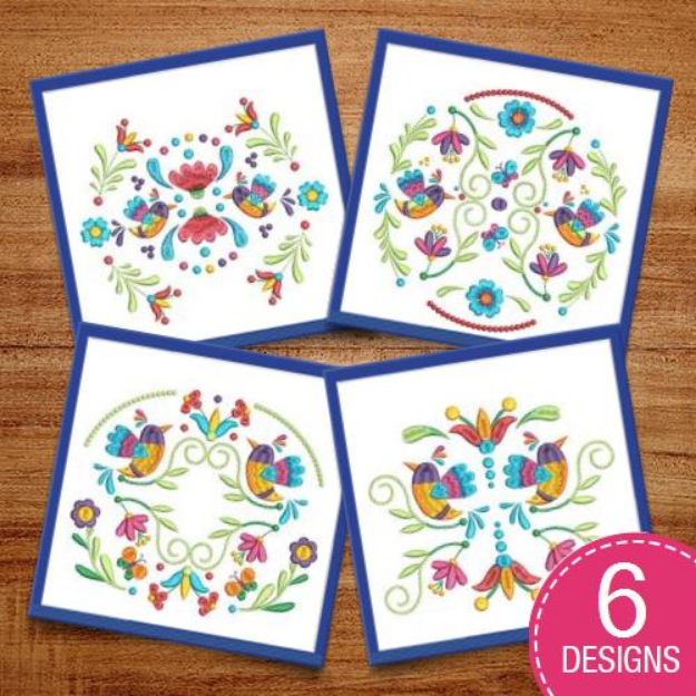Picture of Hummingbird Folk Art Pack Embroidery Design Pack