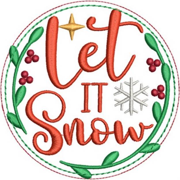 Picture of Christmas Coaster Let It Snow Machine Embroidery Design