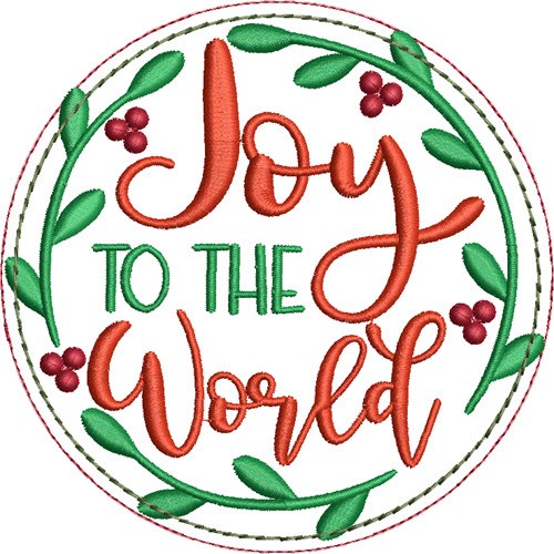 Joy To The World Machine Embroidery Design