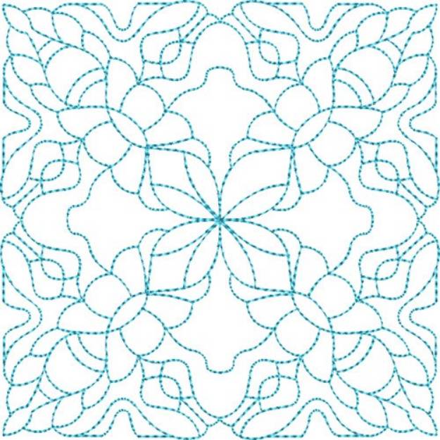 Picture of Floral Quilt Block Machine Embroidery Design