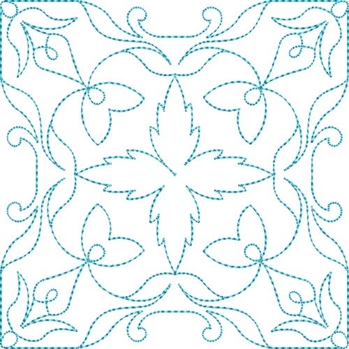 Bluework Quilt Block Machine Embroidery Design