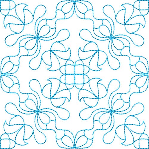 Quilt Block Bluework Machine Embroidery Design