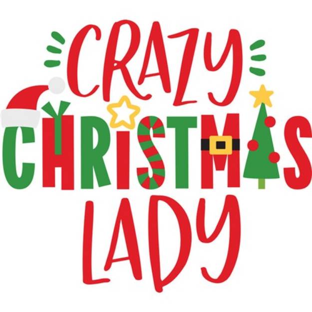 Picture of Crazy Christmas Lady SVG File