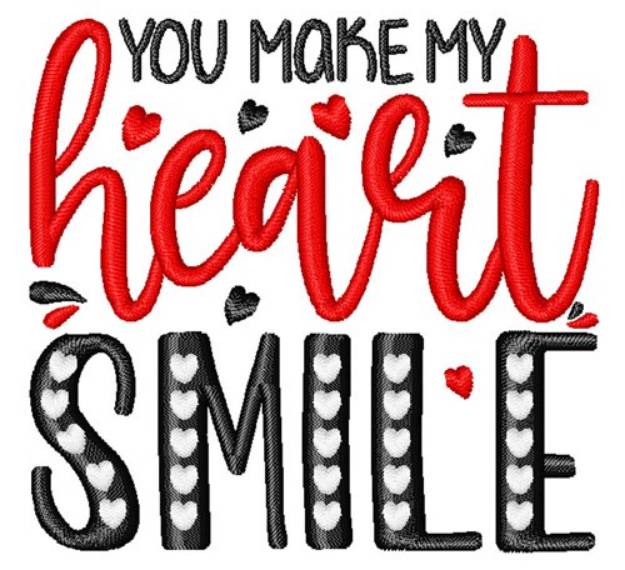 Picture of Make My Heart Smile Machine Embroidery Design