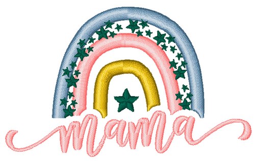 Mama Rainbow Machine Embroidery Design