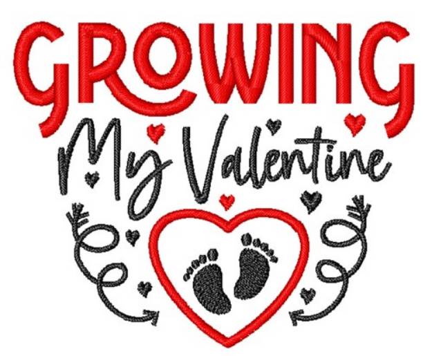 Picture of Growing My Valentine Machine Embroidery Design