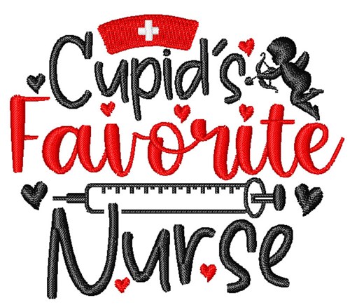 Cupids Favorite Nurse Machine Embroidery Design